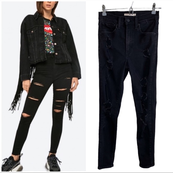 LEVI’S Mile High Super Skinny Distressed Jeans size 27 - Picture 1 of 12